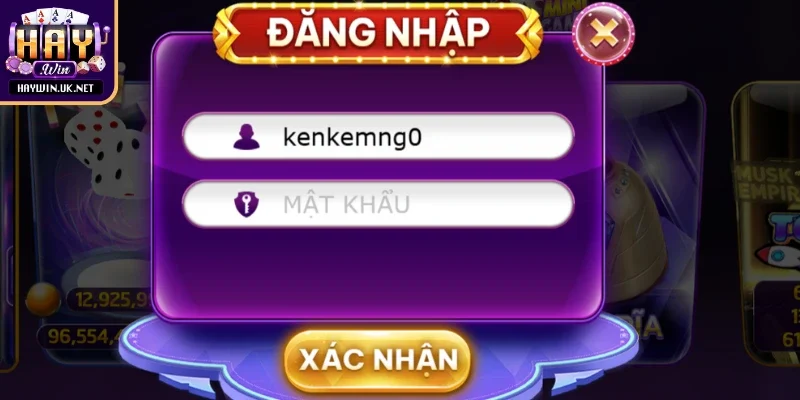 Điền đúng tên truy cập chuẩn xác đăng nhập Haywin