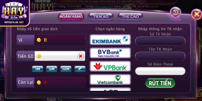 Hướng dẫn chi tiết từng bước rút tiền Haywin đơn giản